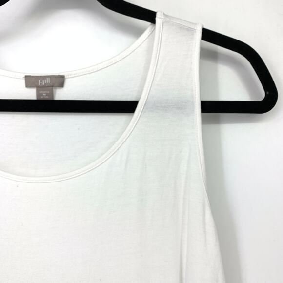 J. Jill Women's Size MP Stretch Fit Scoop Neck Sheer Tank Top White - Picture 3 of 6